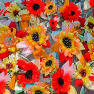 Bordado en flores de tela