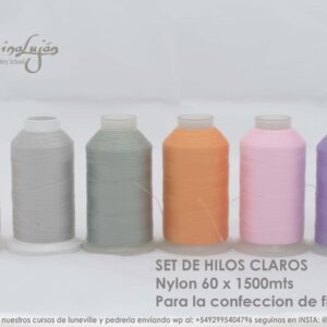 Set de 6 hilos claros para  hacer flecos