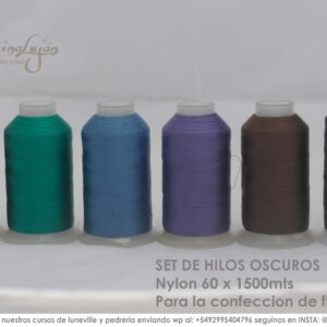 Set de 6 hilos oscuros para hacer flecos